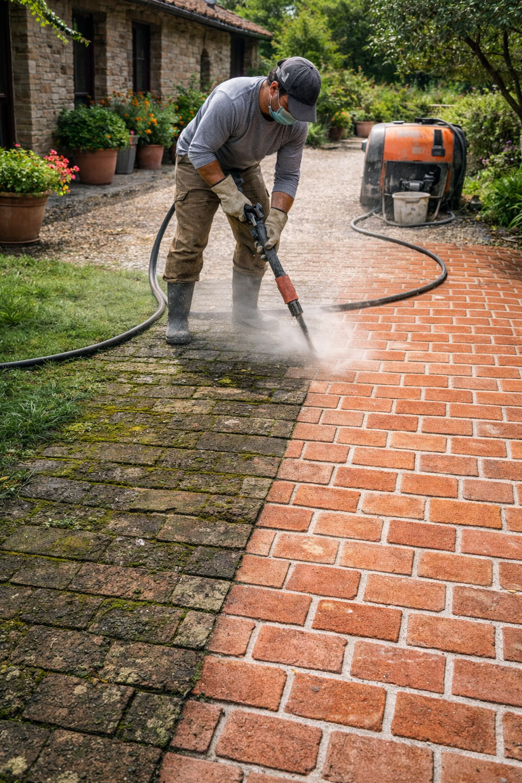 [Pulizia viali in pietra e pavimentazioni esterne a Montalcino - Il Tuo Giardiniere]